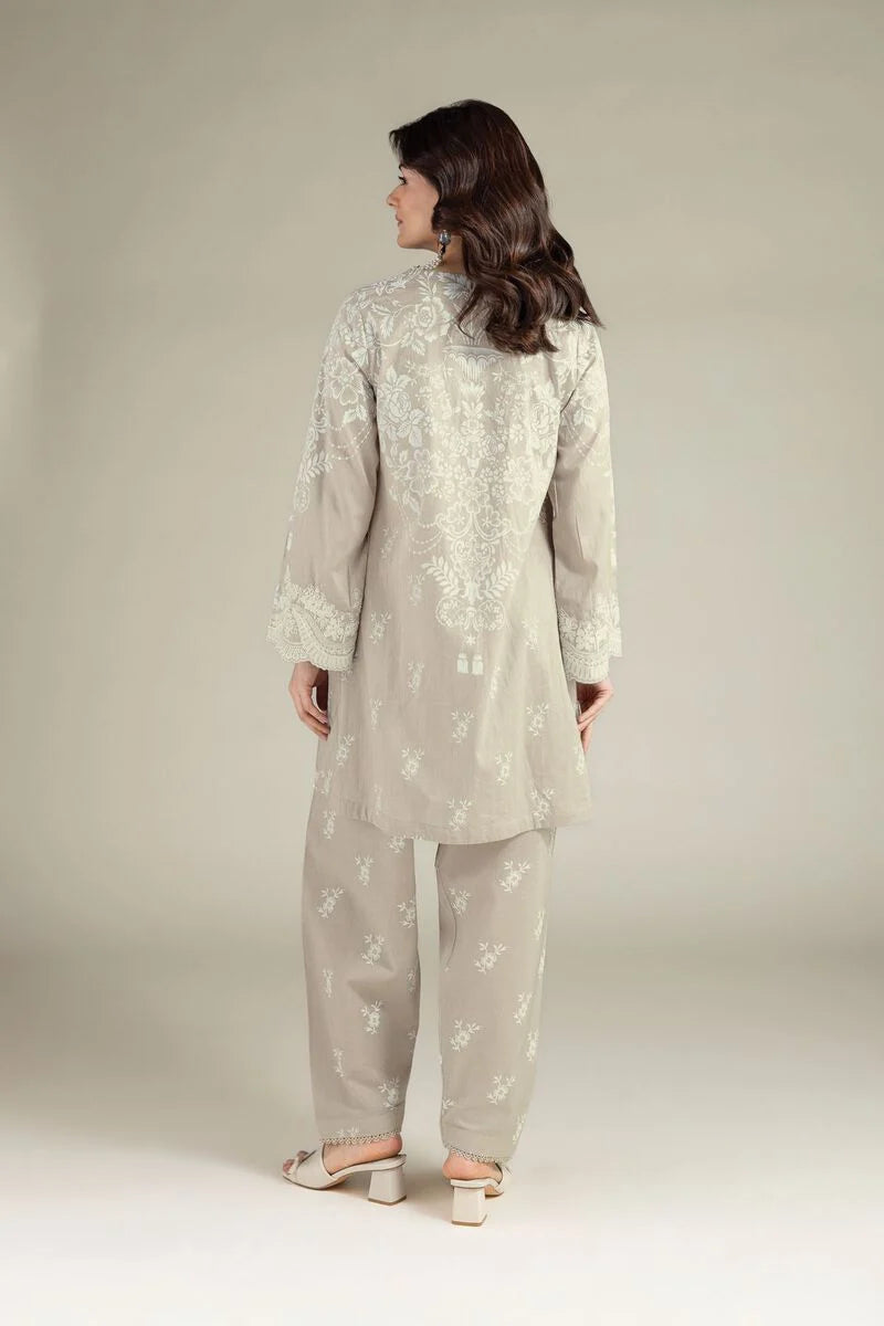 Tailored 2 Piece | Top and Bottom embroidered lawn suit